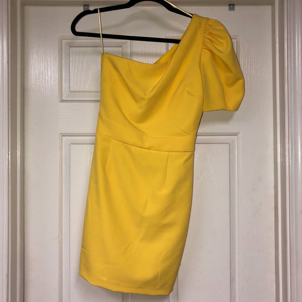 Yellow One Shoulder Dress